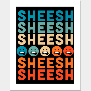 Sheeesh Sheesh Bussin' Funny Gen Z Slang Retro Vintage Posters and Art